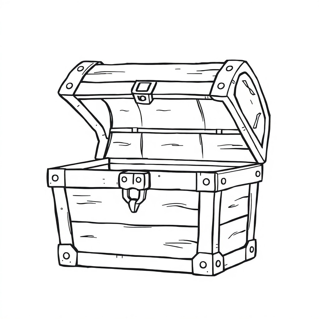 Giant Treasure Chest Coloring Page