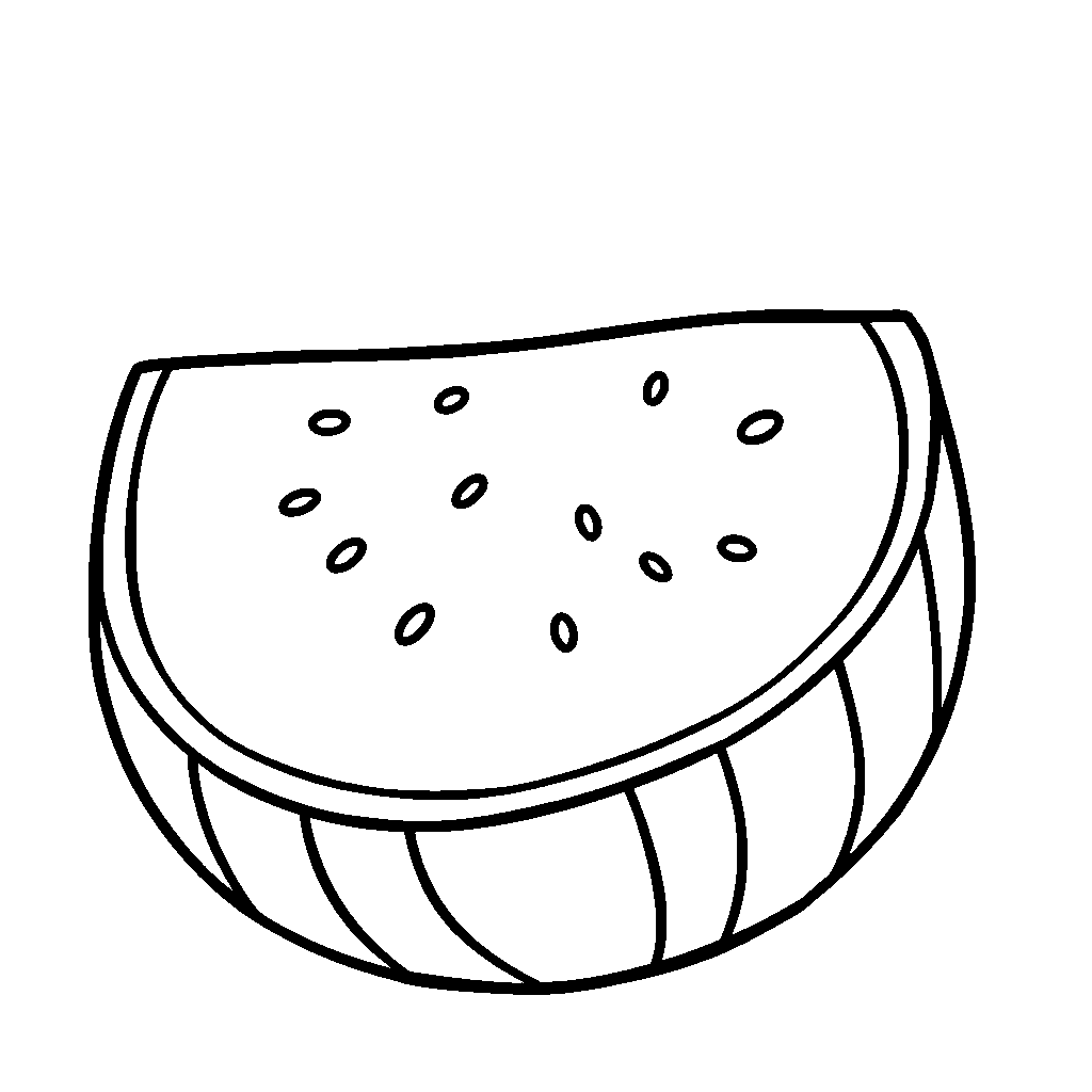 Giant Watermelon Slice Coloring Page
