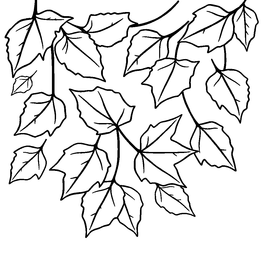 Graceful Autumn Leaves Coloring Page