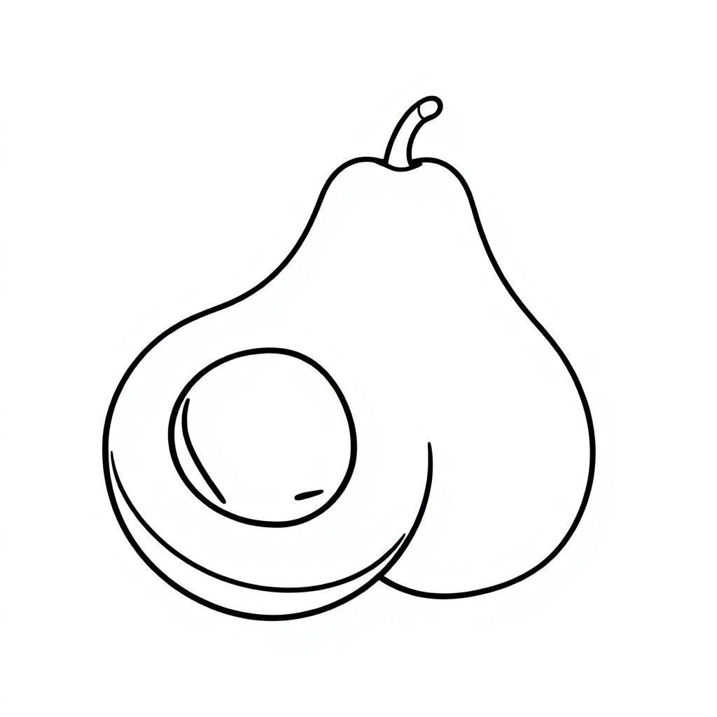 Graceful Avocado Coloring Page