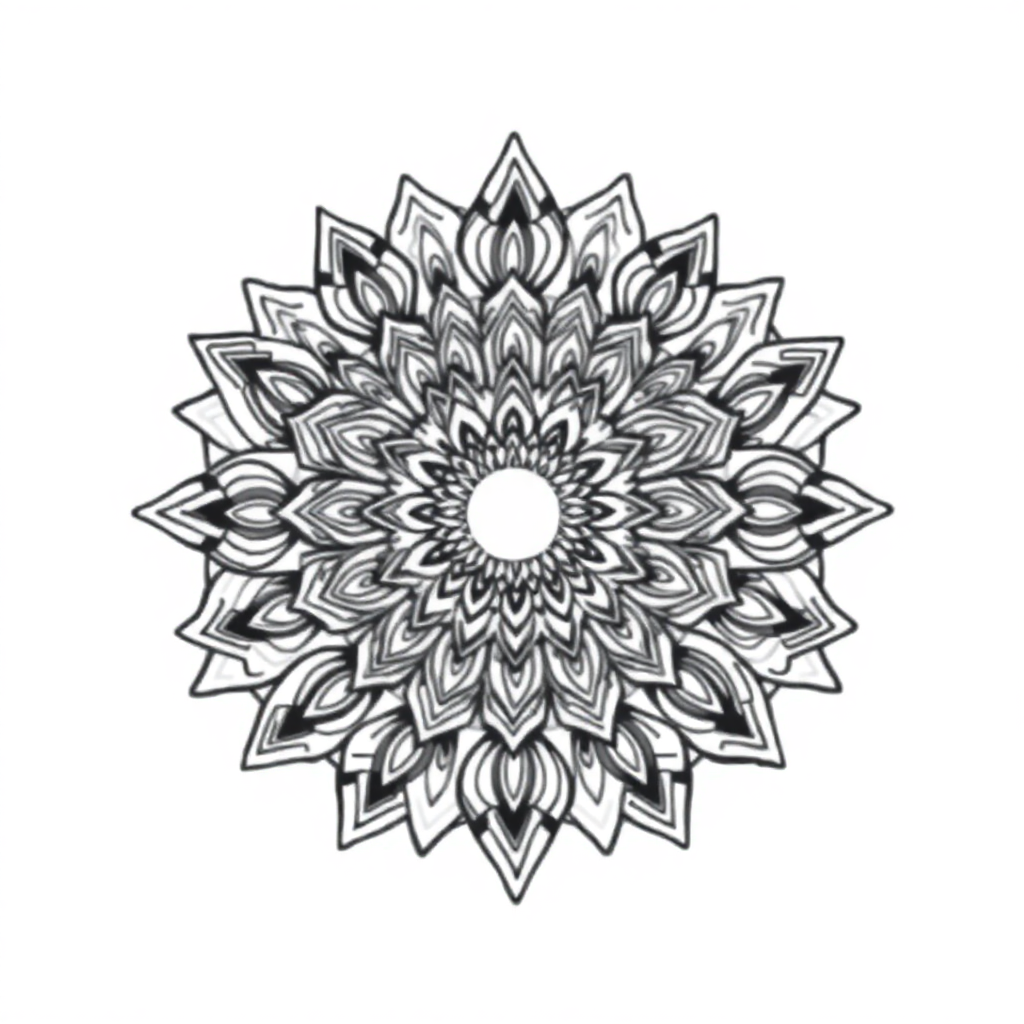 Graceful Bohemian Mandala Coloring Page