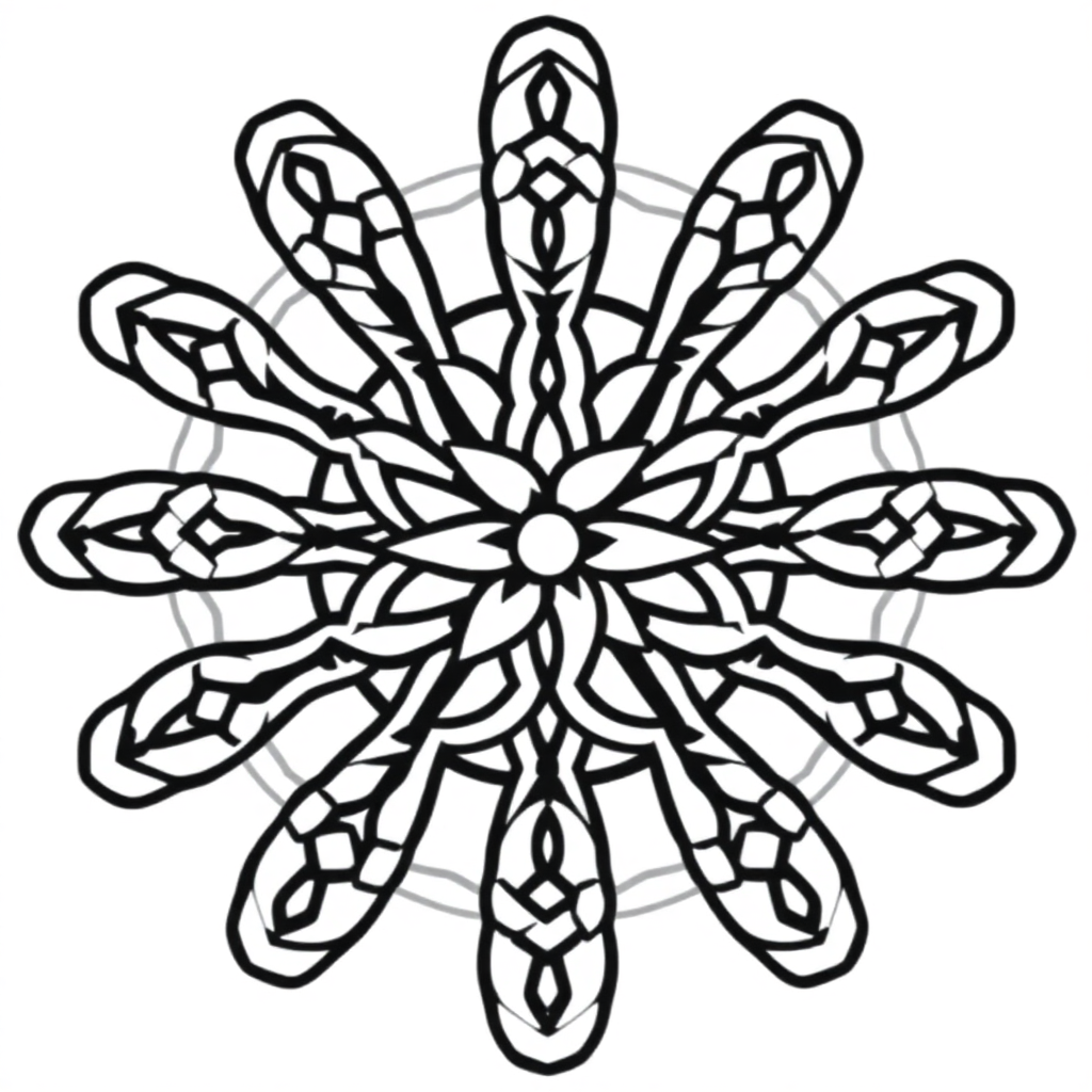 Graceful Celtic Knot Mandala Coloring Page
