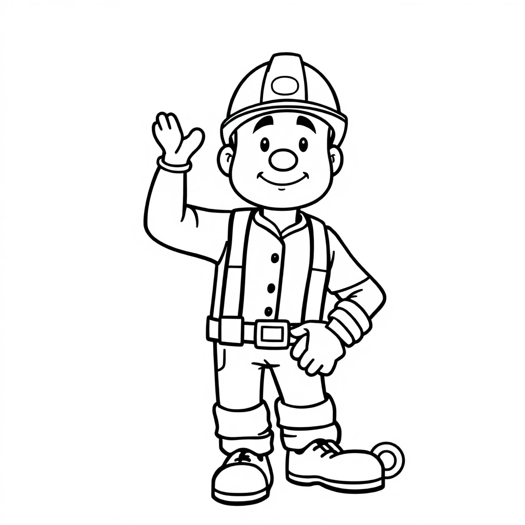 Graceful Construction Worker Coloring Page
