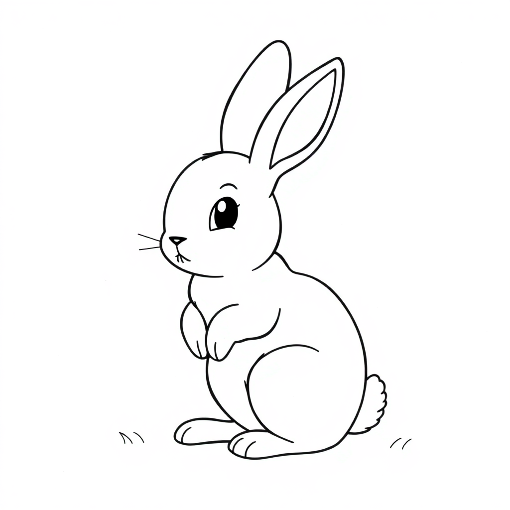 Graceful Easter Bunny Coloring Page