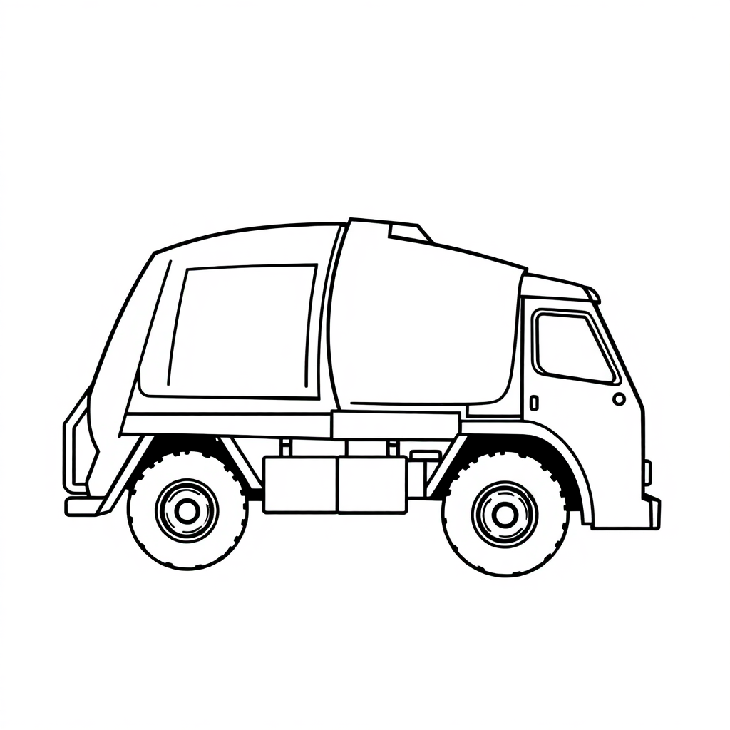 Graceful Garbage Truck Coloring Page