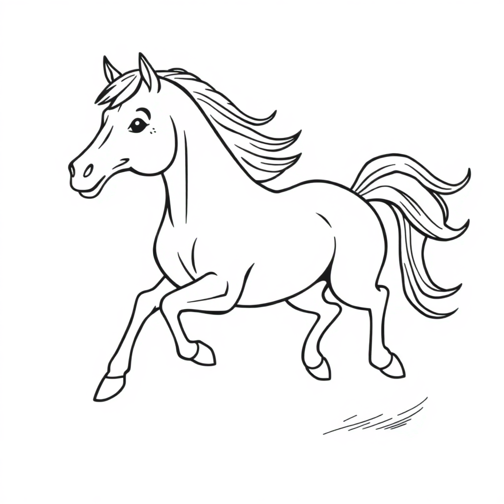 Graceful Horse Running Coloring Page