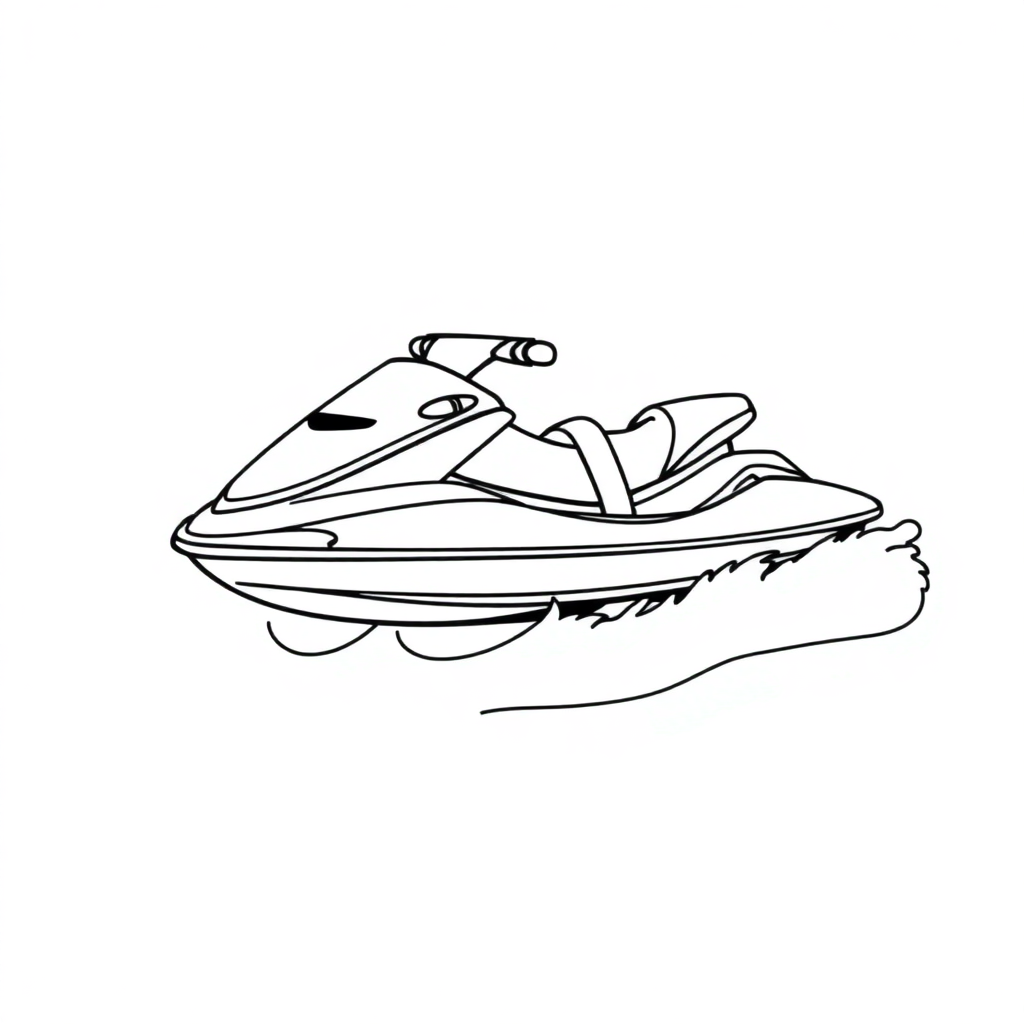 Graceful Jet Ski Coloring Page