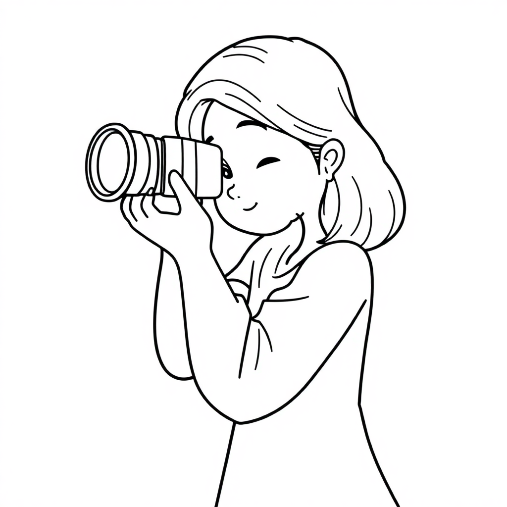 Graceful Photographer Coloring Page