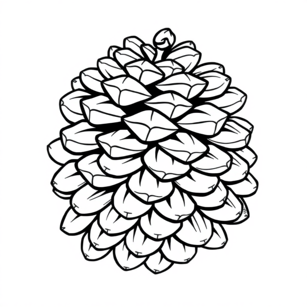 Graceful Pinecone Coloring Page
