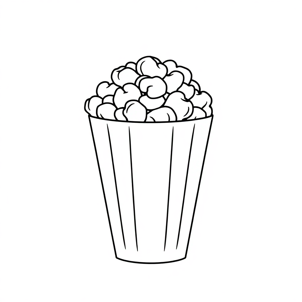 Graceful Popcorn Bucket Coloring Page