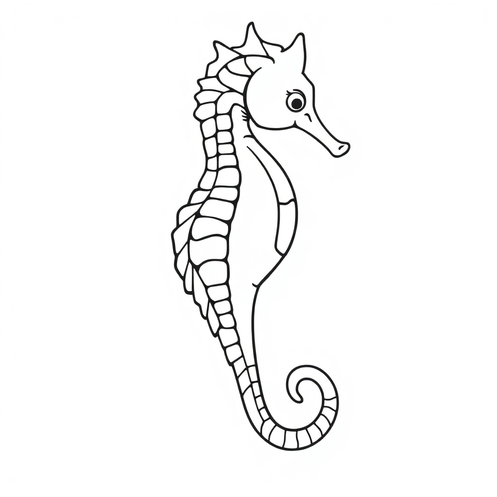Graceful Seahorse Coloring Page