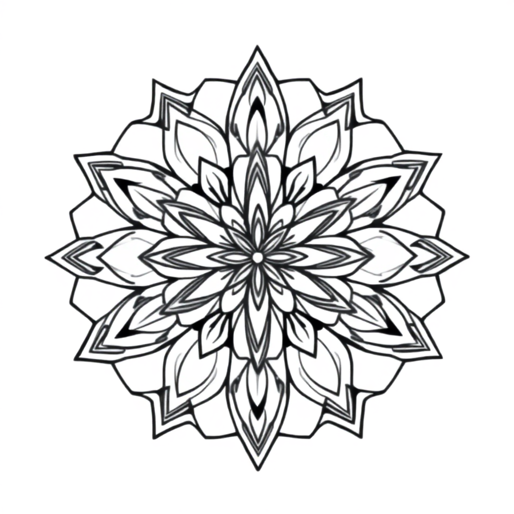 Graceful Star Mandala Coloring Page