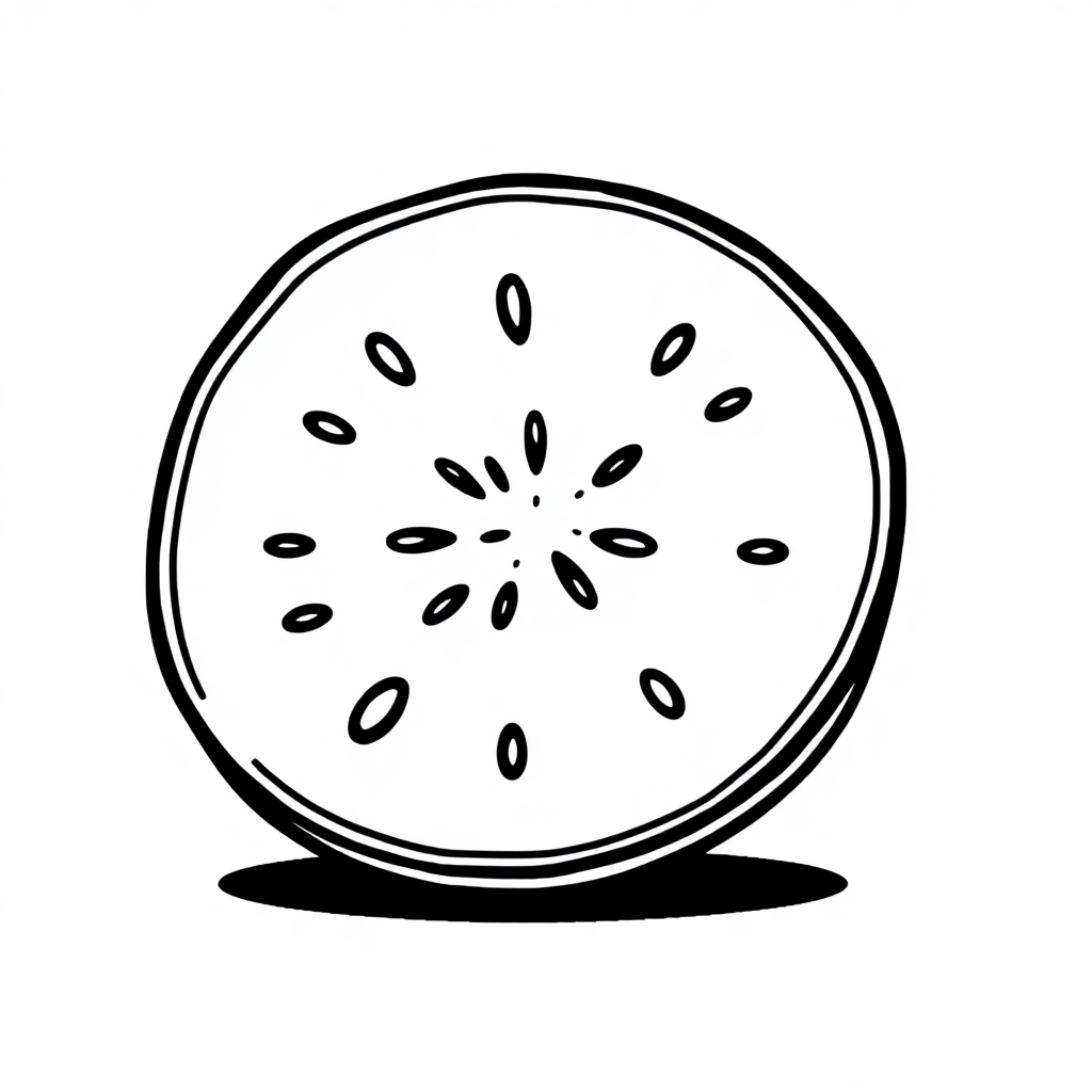 Graceful Watermelon Slice Coloring Page