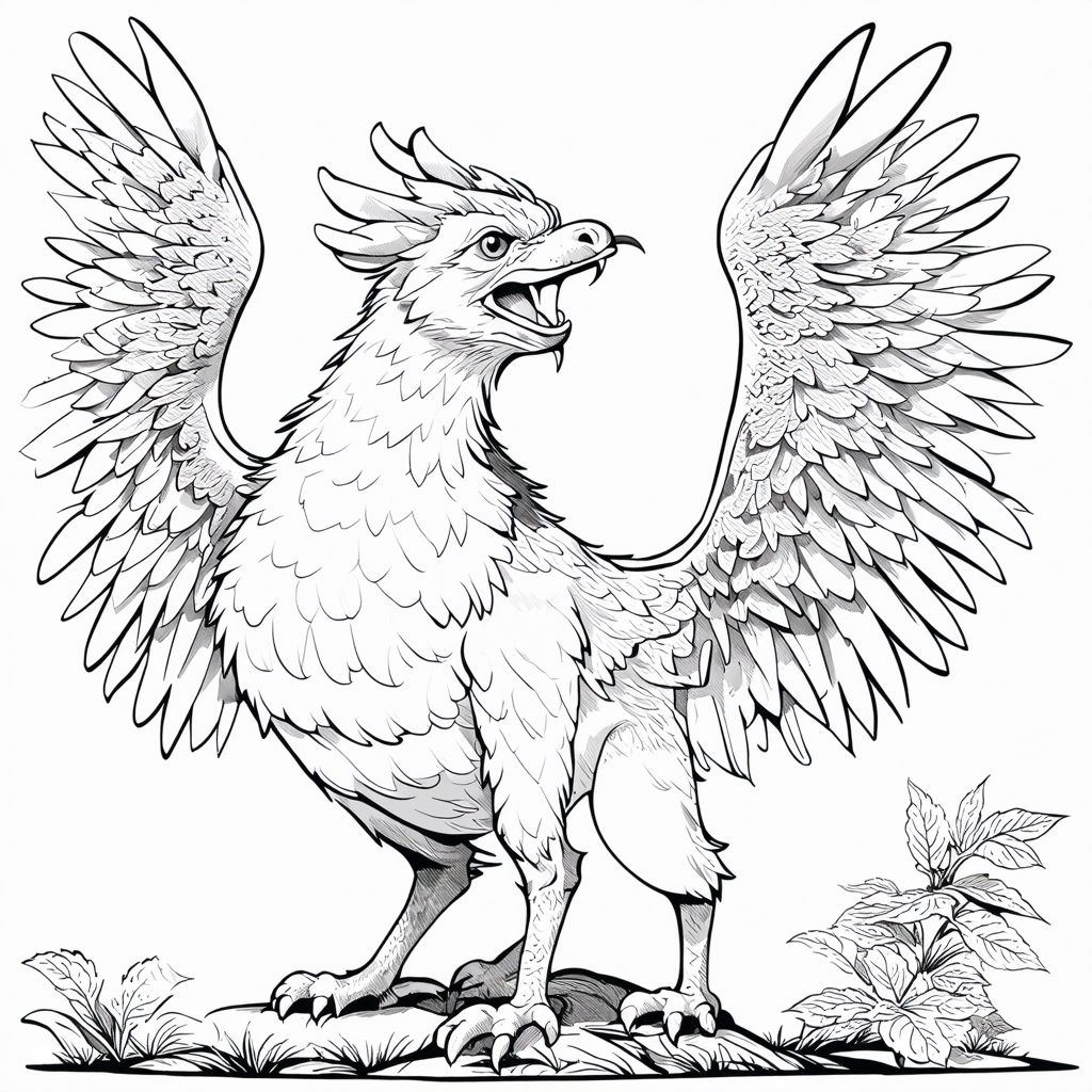 Griffin Creature Coloring Page