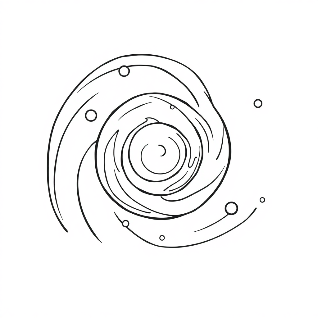 Happy Galaxy Spiral Coloring Page