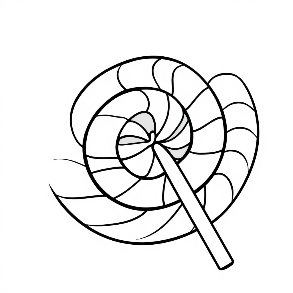 Happy Lollipop Swirl Coloring Page