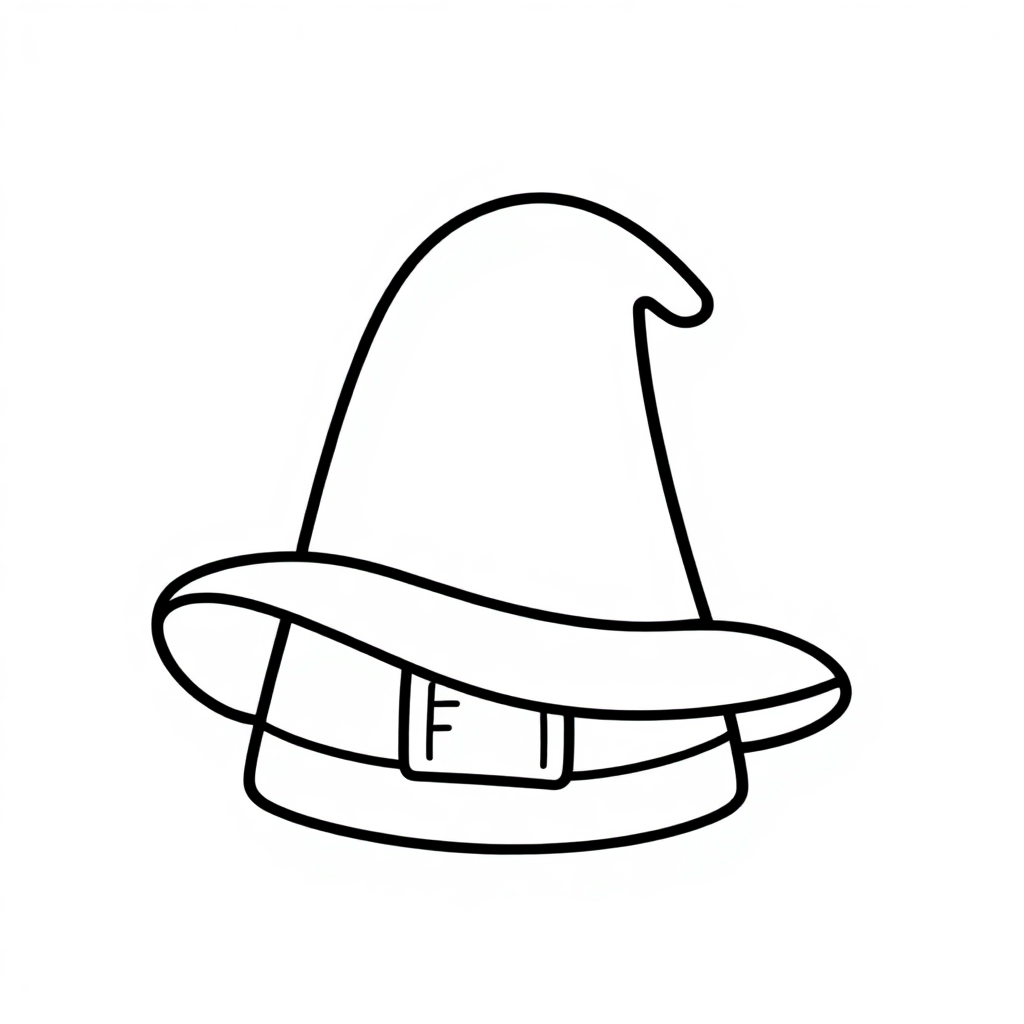 Happy Pilgrim Hat Coloring Page
