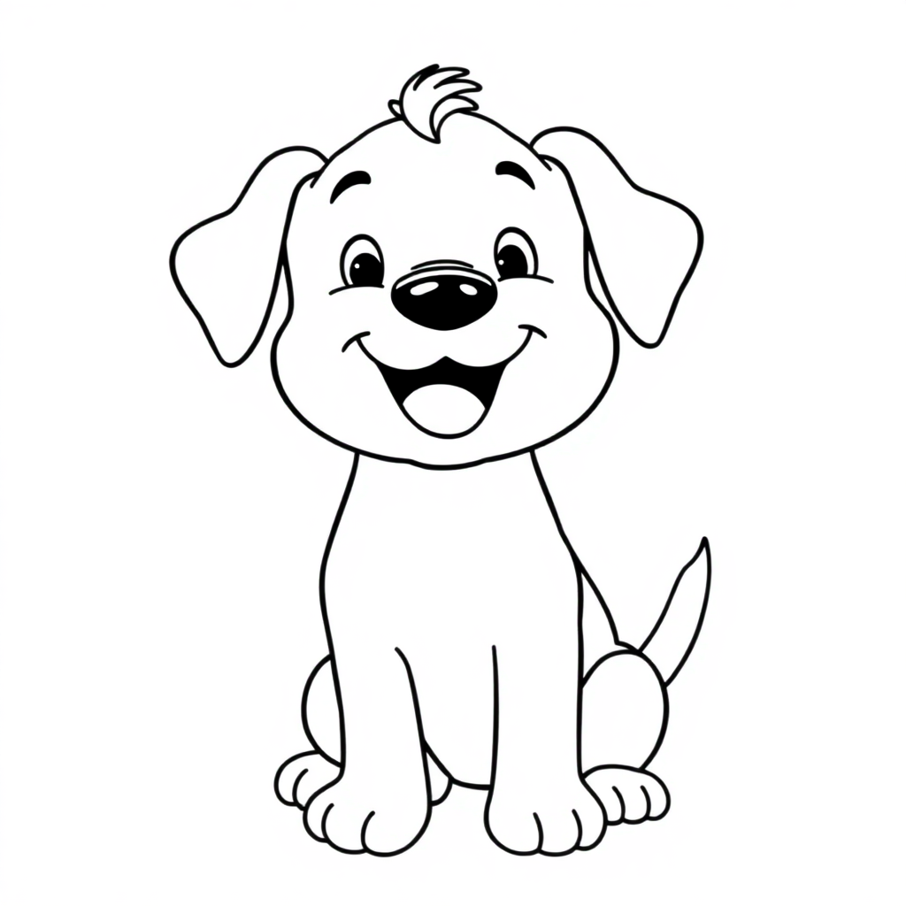 Happy Playful Puppy Coloring Page