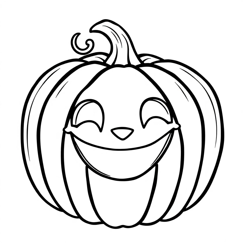 Happy Pumpkin Coloring Page