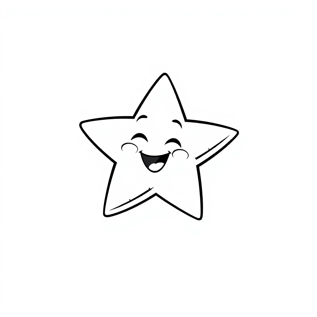 Happy Shooting Star Coloring Page