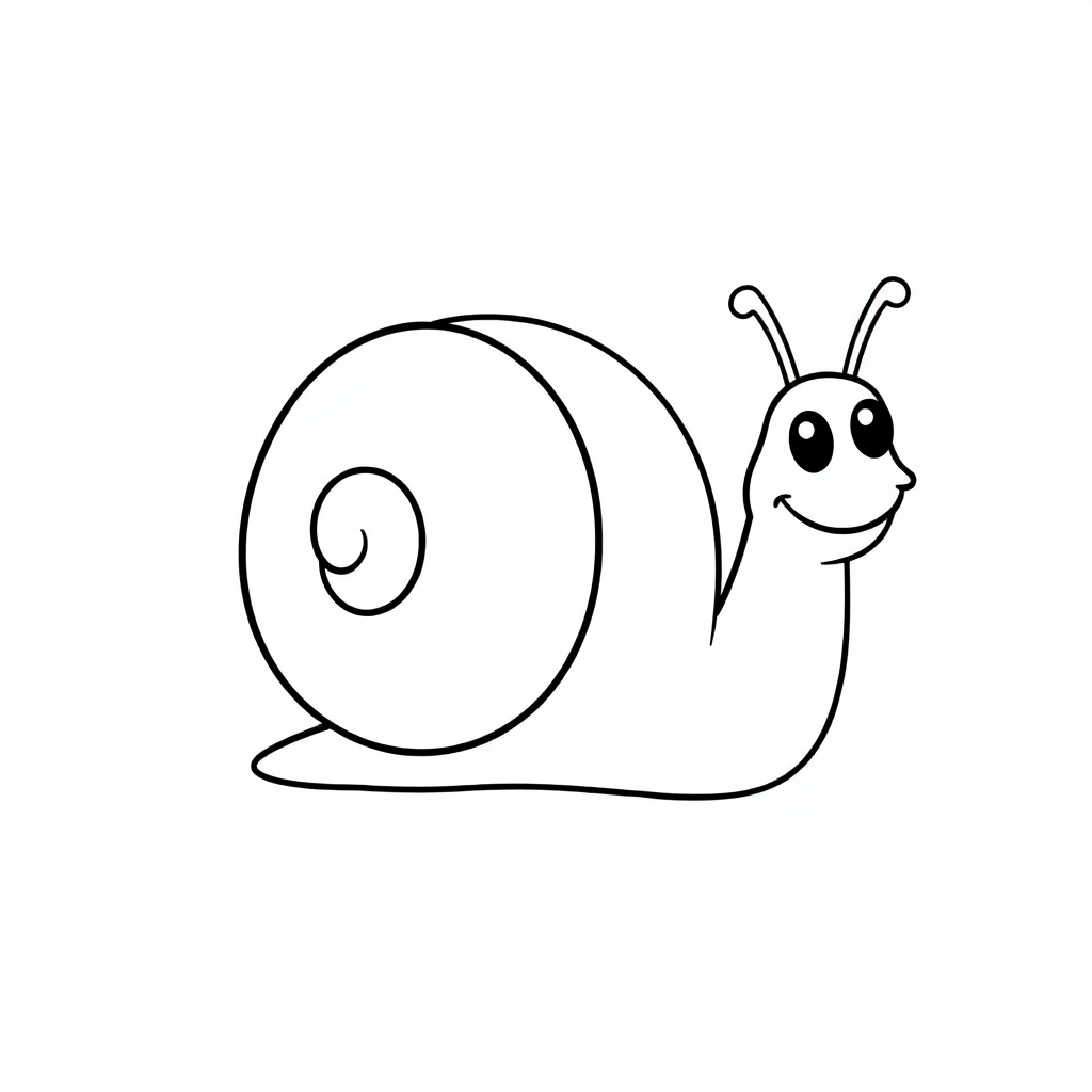 Happy Snail With Shell Coloring Page