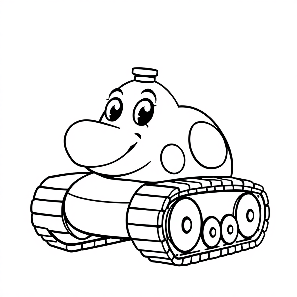 Happy Tank Coloring Page