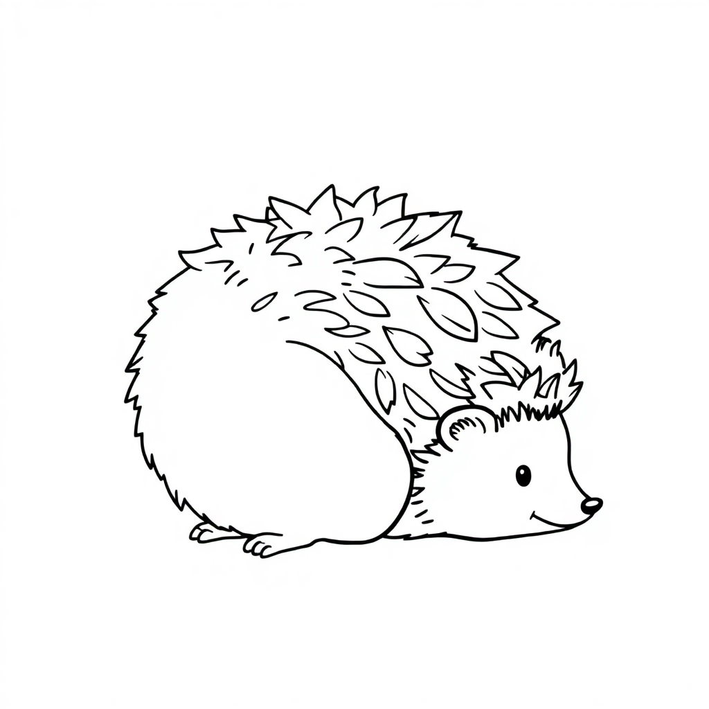 Hedgehog Curled Up Coloring Page