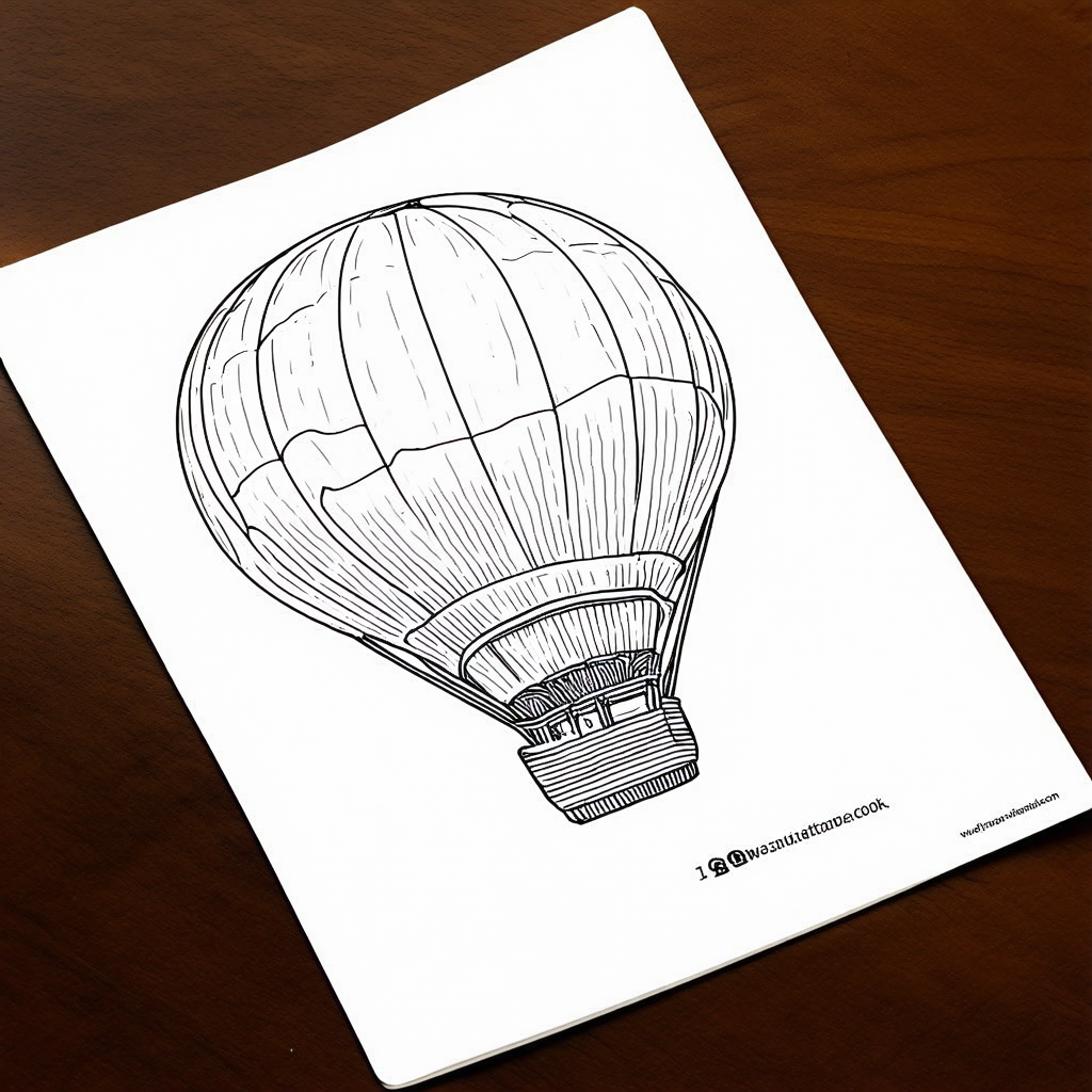 Hot Air Balloon Coloring Page