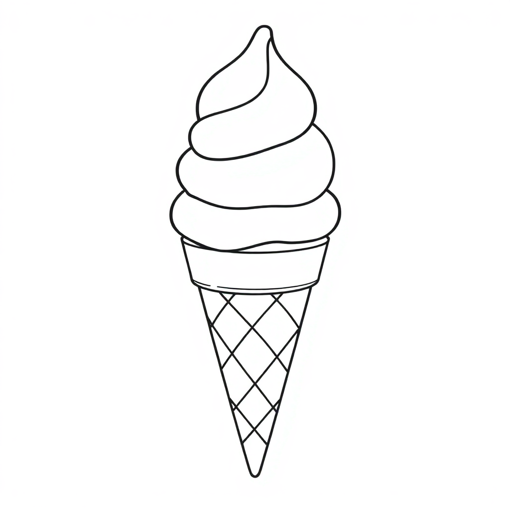 Ice Cream Cone Coloring Page