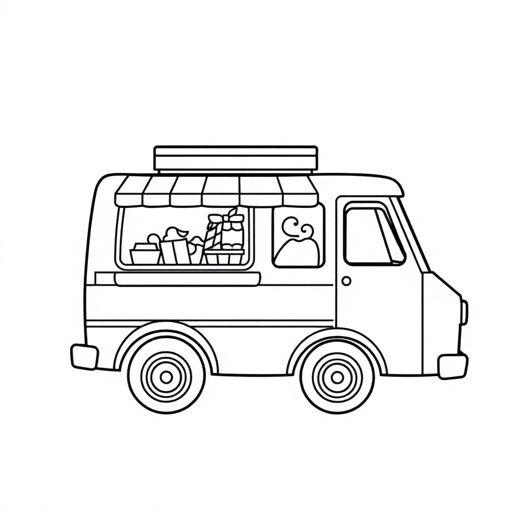 Ice Cream Truck Coloring Page