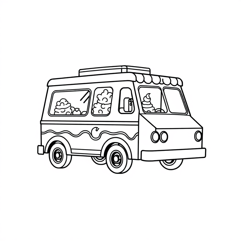 Ice Cream Truck In Space Coloring Page