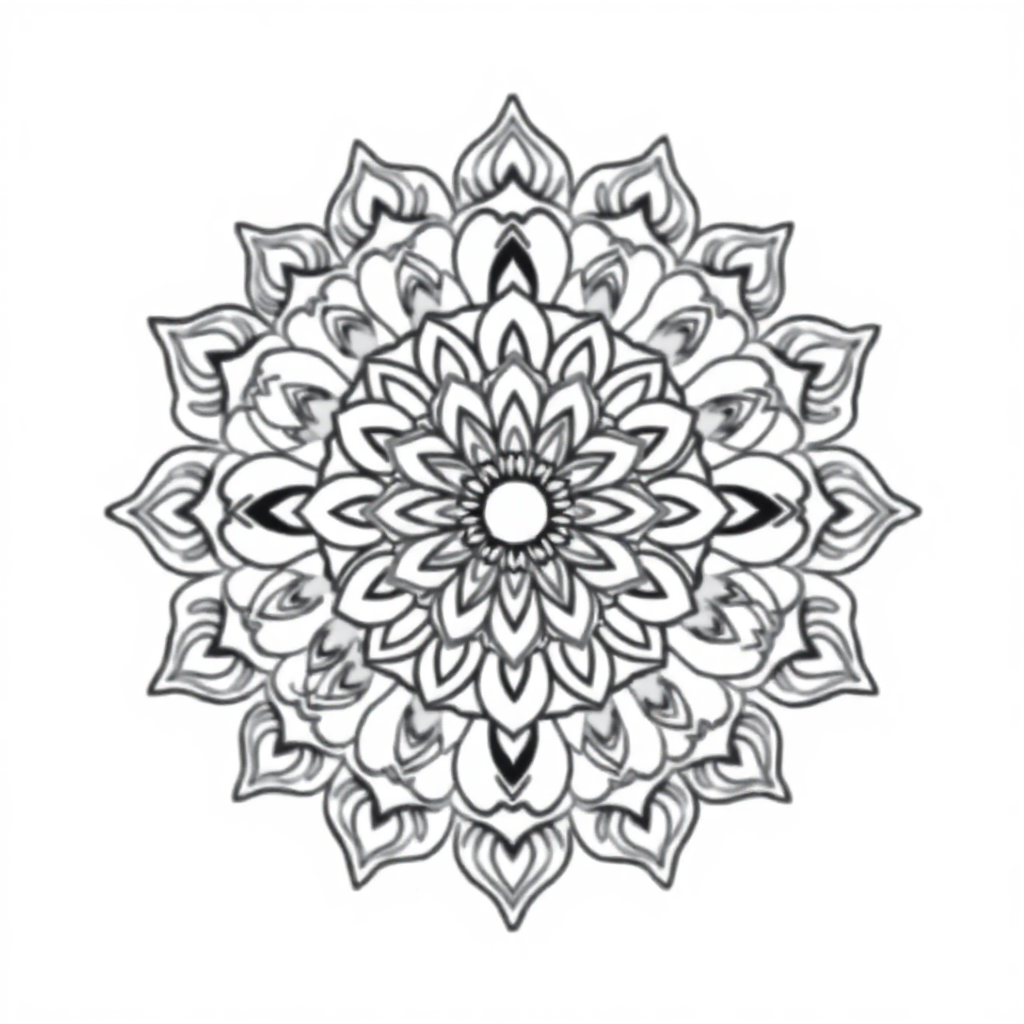 Indian Style Mandala Coloring Page
