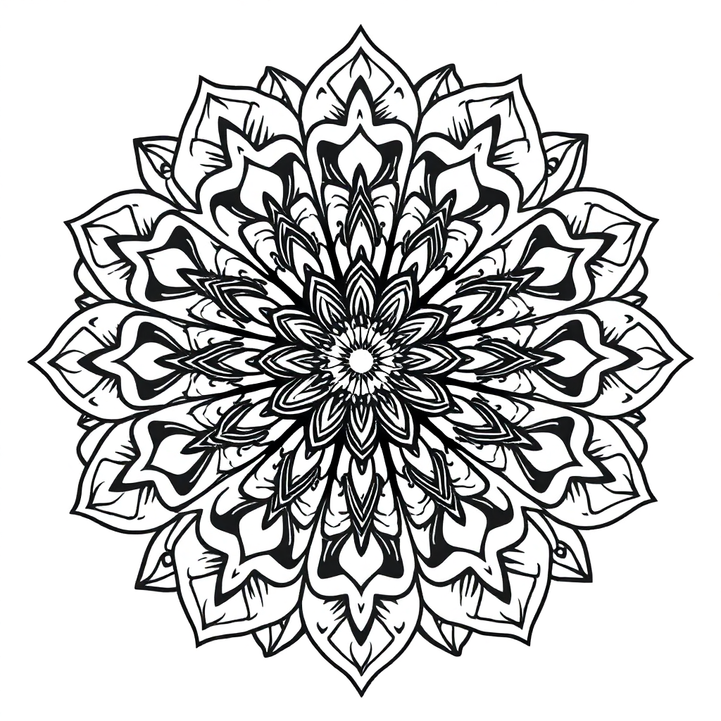 Intricate Floral Mandala Coloring Page