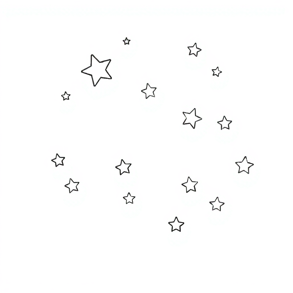 Kawaii Constellation Pattern Coloring Page