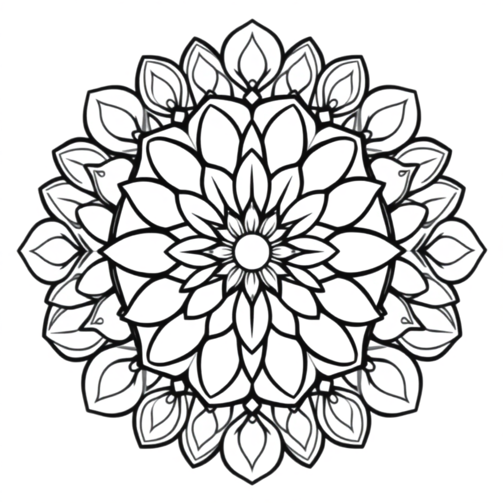 Kawaii Flower Of Life Mandala Coloring Page