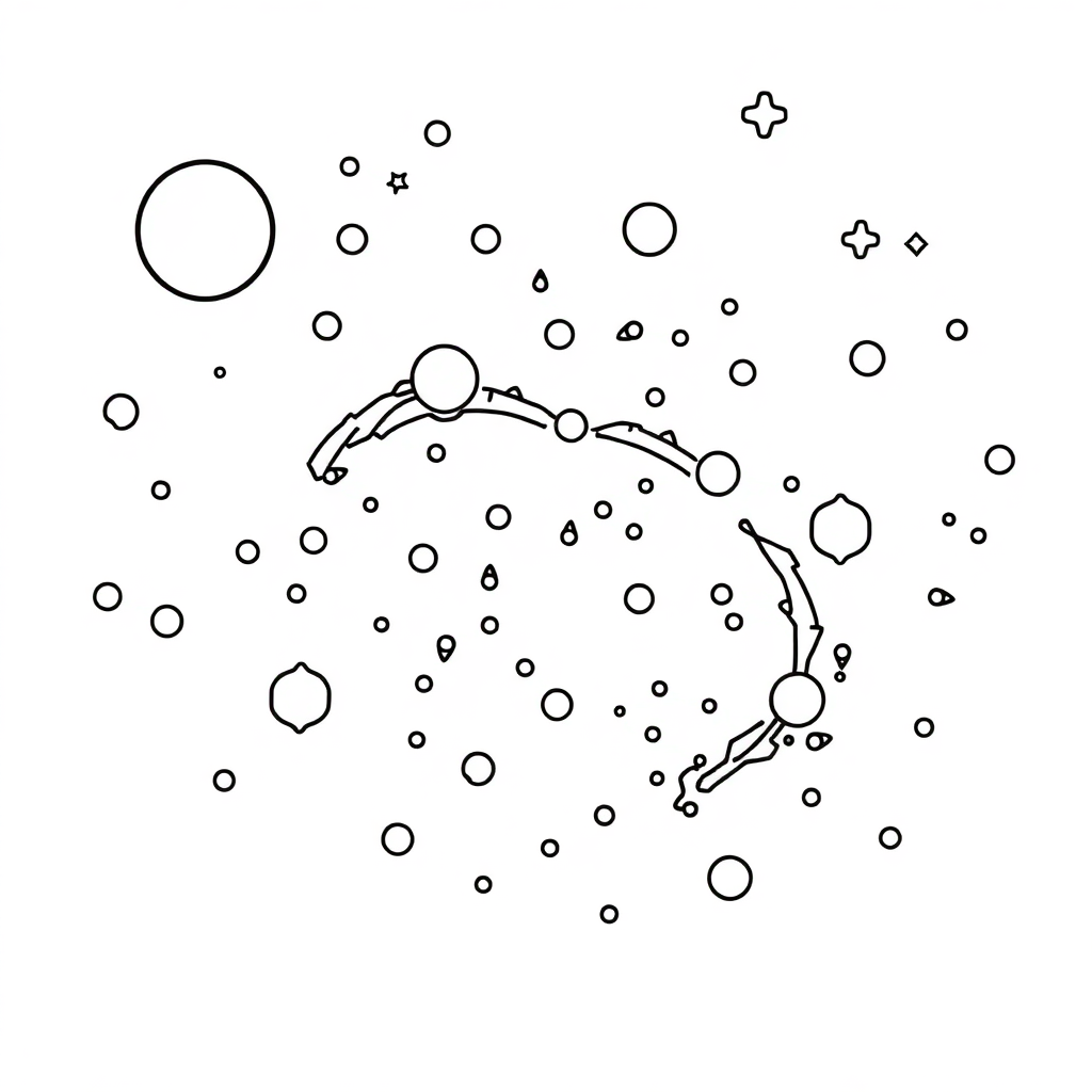 Kawaii Milky Way Galaxy Coloring Page