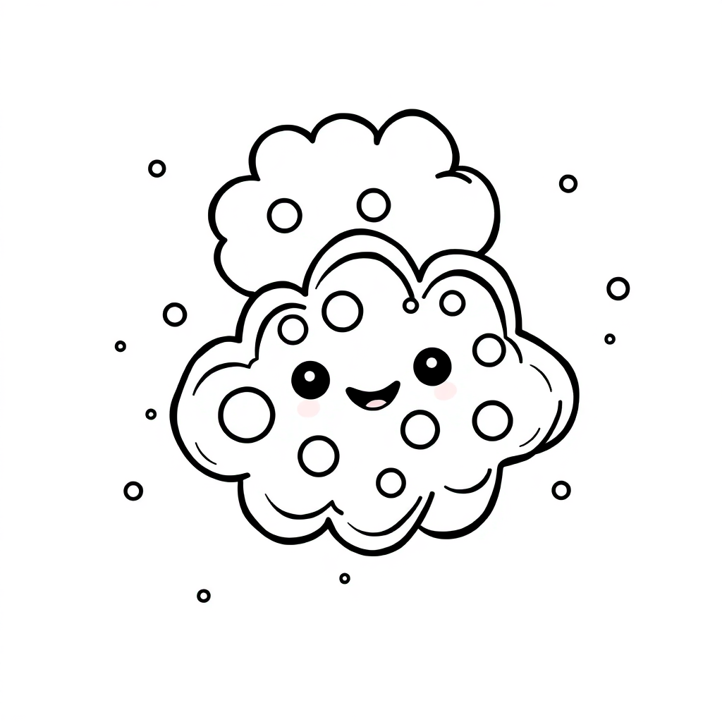Kawaii Nebula Clouds Coloring Page