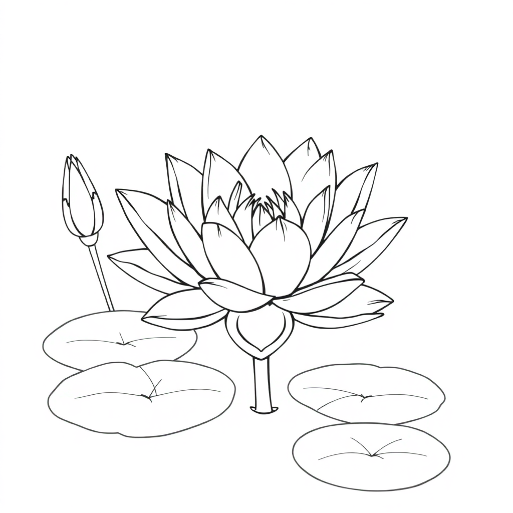 Lily Pond Coloring Page