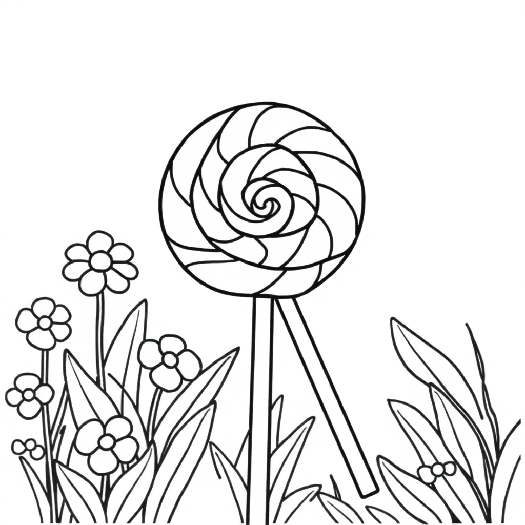 Lollipop Swirl In Garden Coloring Page