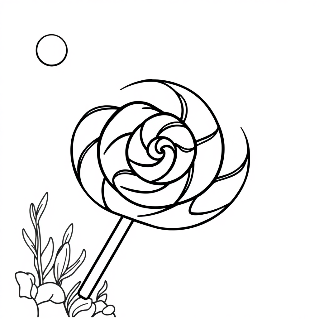 Lollipop Swirl Underwater Coloring Page