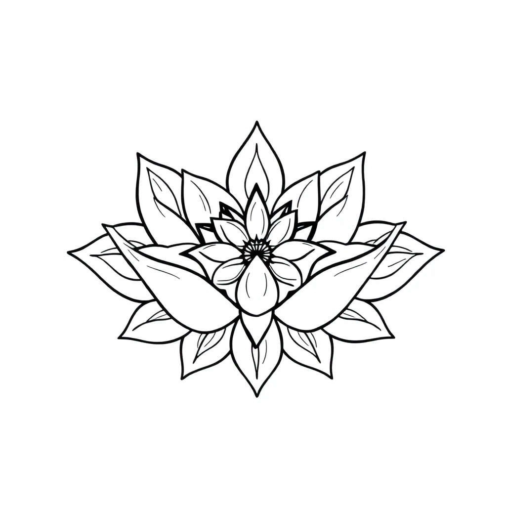 Lotus Mandala Design At Night Coloring Page
