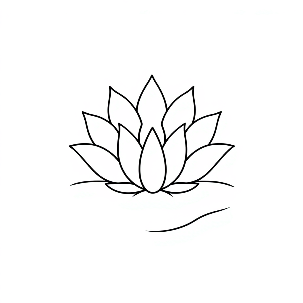 Lotus Mandala Design On Beach Coloring Page