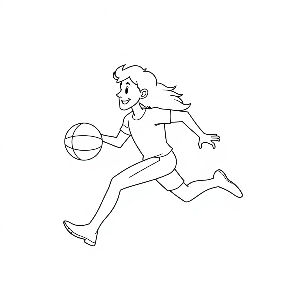 Magical Athlete Running Coloring Page
