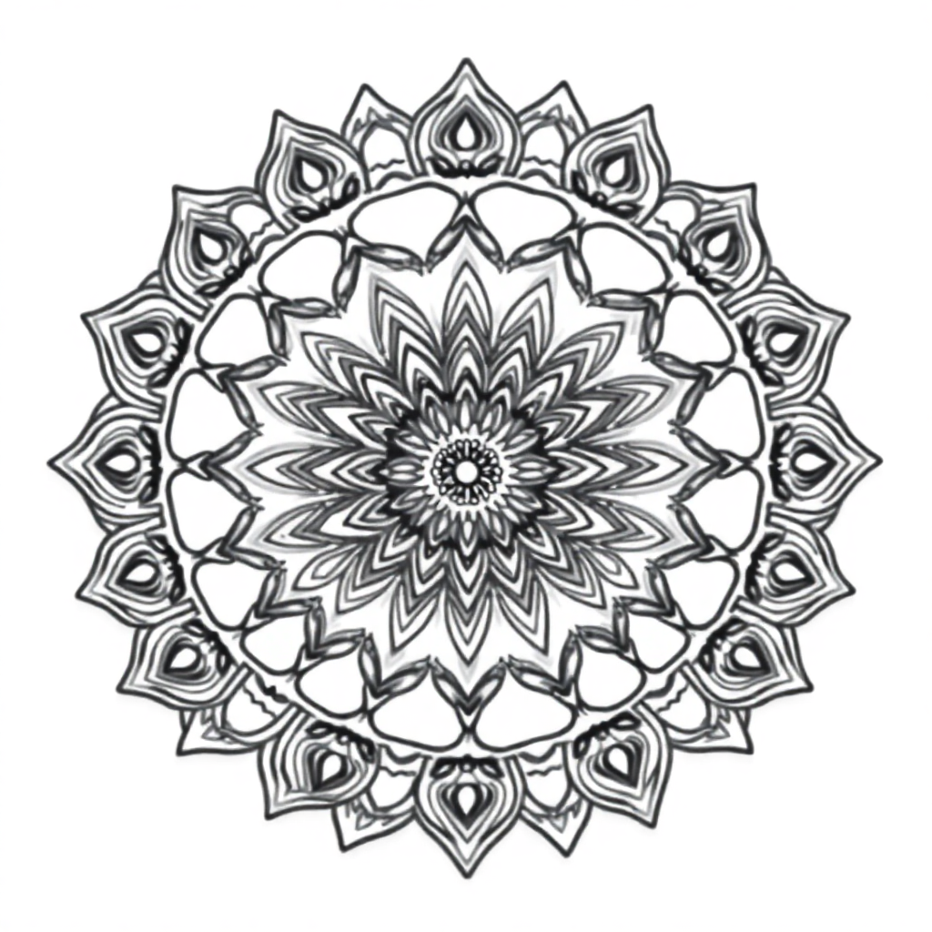 Magical Bohemian Mandala Coloring Page