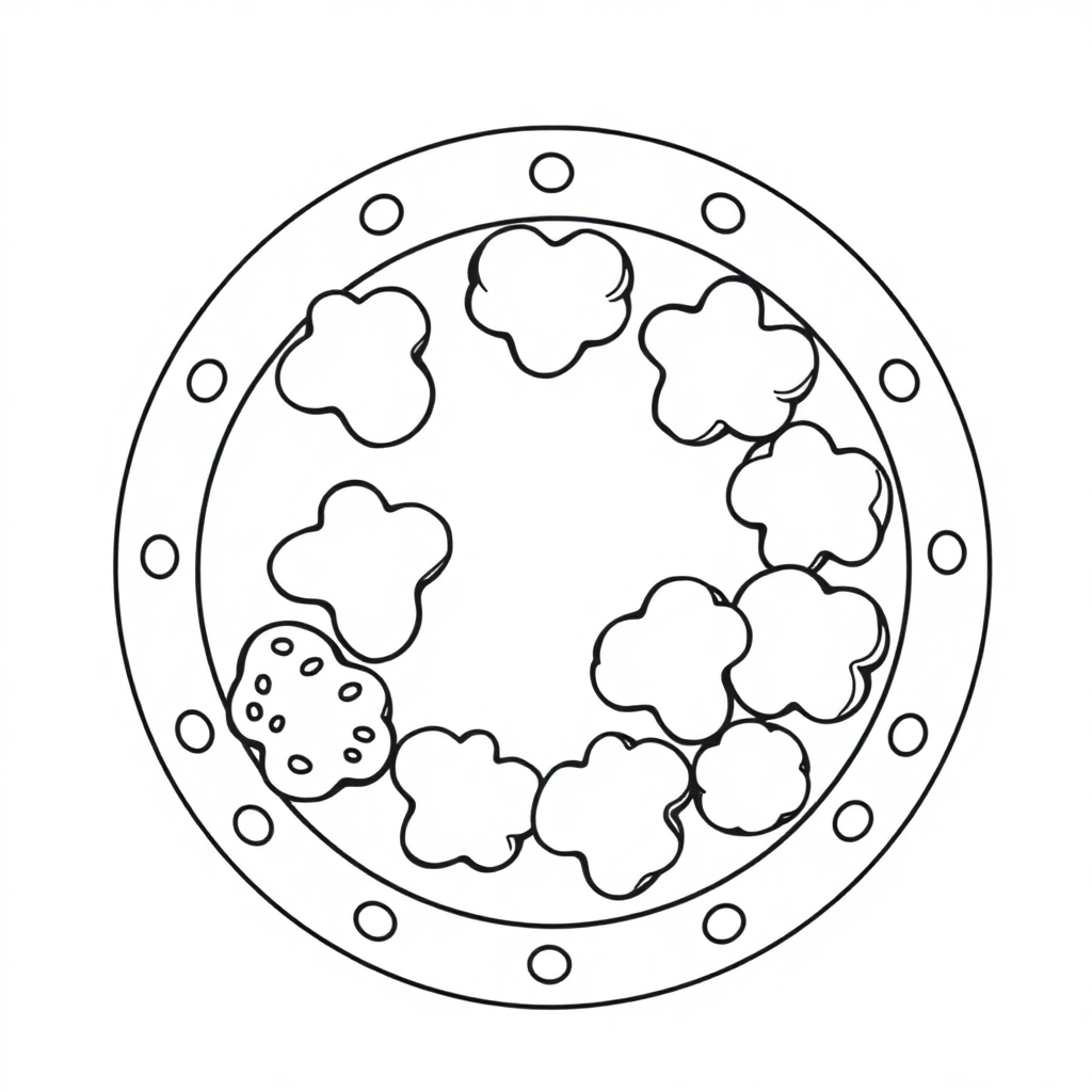 Magical Cookies Plate Coloring Page