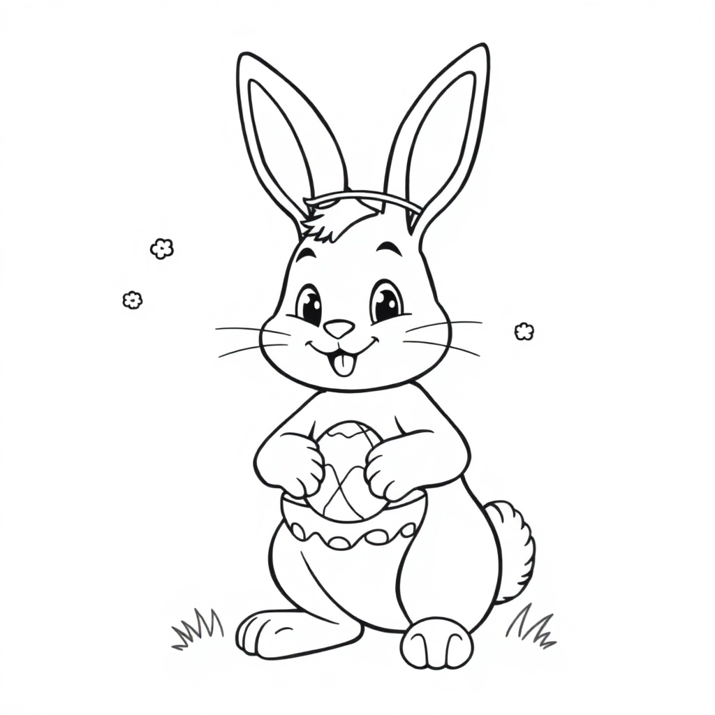 Magical Easter Bunny Coloring Page