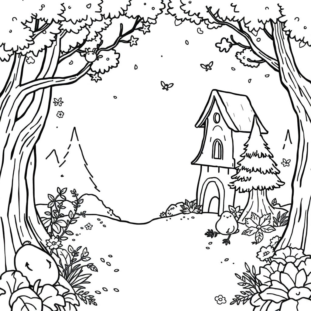 Magical Forest Coloring Page