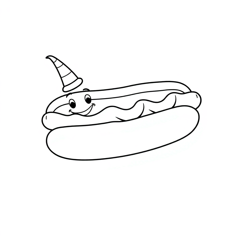 Magical Hot Dog Coloring Page