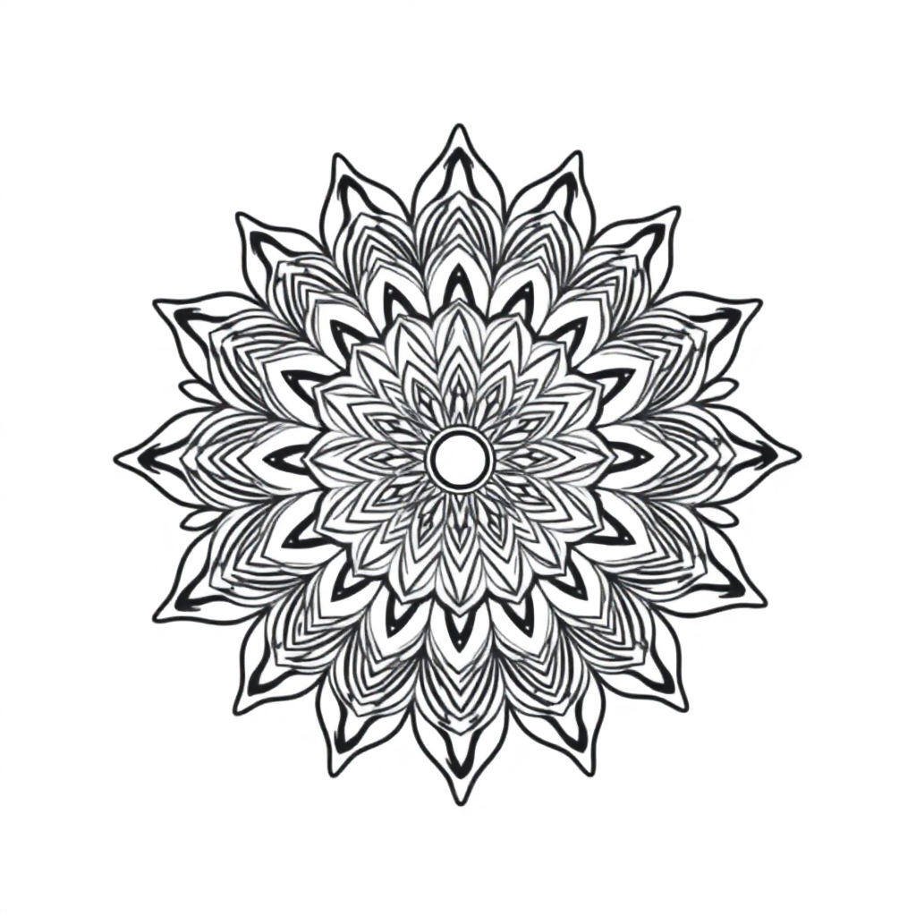 Magical Indian Style Mandala Coloring Page