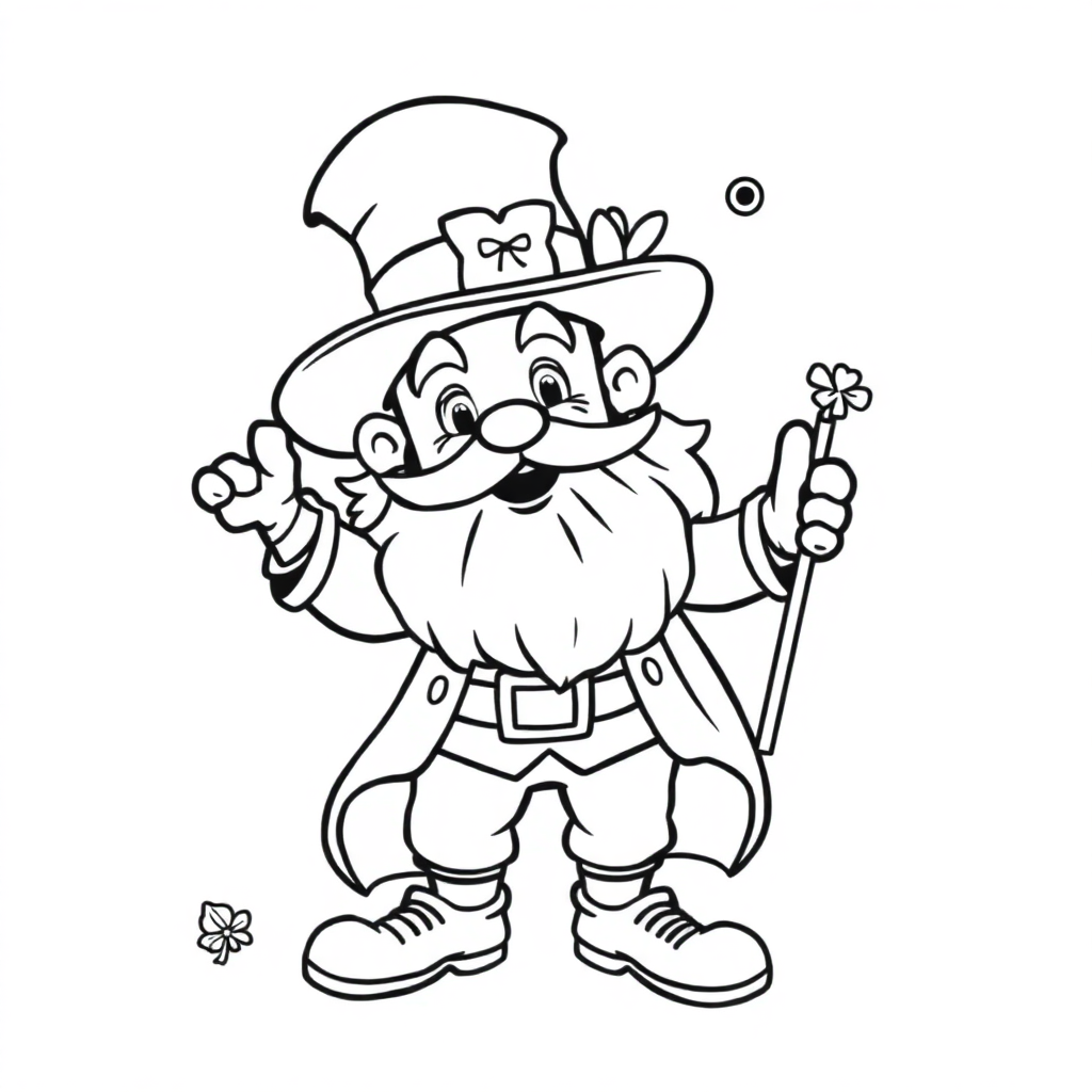 Magical Leprechaun Coloring Page